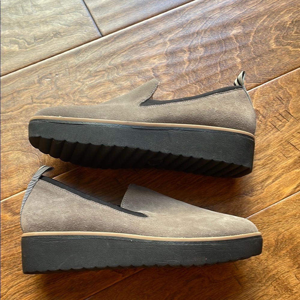 Gray Slip-On Platform Shoes